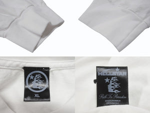 新品未使用 HELLSTAR ヘルスター RECORDS レコーズ 長袖Tシャツ サイズXL マルチプリント ホワイト ブラック レッド 中古 4b004844