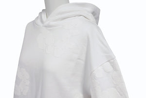 新品未使用 DENIM TEARS デニムティアーズ MONO ALL OVER WREATH パーカー 95B700A0 サイズS 24SS ホワイト 総柄 中古 4b004845