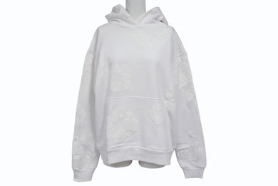 新品未使用 DENIM TEARS デニムティアーズ MONO ALL OVER WREATH パーカー 95B700A0 サイズS 24SS ホワイト 総柄 中古 4b004846