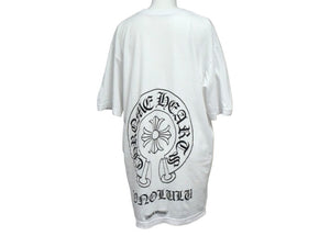 極美品 CHROME HEARTS クロムハーツ 半袖 Tシャツ HONOLULU限定 ホースシュープリント サイズL ホワイト コットン 中古 4b004582