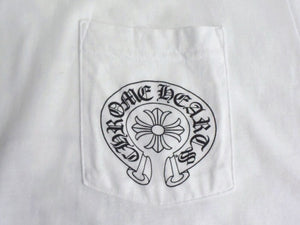 極美品 CHROME HEARTS クロムハーツ 半袖 Tシャツ HONOLULU限定 ホースシュープリント サイズL ホワイト コットン 中古 4b004582