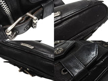 Load image into Gallery viewer, CHROME HEARTS クロムハーツ JJ DEAN MINI JJディーン ミニ ハンドバッグ レザーライダース シルバ−925 ブラック 美品 中古 4b004854