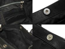Load image into Gallery viewer, CHROME HEARTS クロムハーツ JJ DEAN MINI JJディーン ミニ ハンドバッグ レザーライダース シルバ−925 ブラック 美品 中古 4b004854