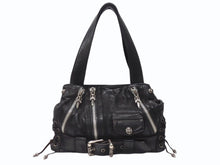 Load image into Gallery viewer, CHROME HEARTS クロムハーツ JJ DEAN MINI JJディーン ミニ ハンドバッグ レザーライダース シルバ−925 ブラック 美品 中古 4b004854