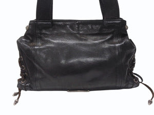 CHROME HEARTS クロムハーツ JJ DEAN MINI JJディーン ミニ ハンドバッグ レザーライダース シルバ−925 ブラック 美品 中古 4b004854