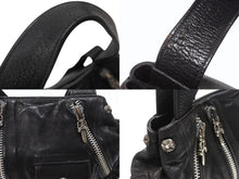 Load image into Gallery viewer, CHROME HEARTS クロムハーツ JJ DEAN MINI JJディーン ミニ ハンドバッグ レザーライダース シルバ−925 ブラック 美品 中古 4b004854