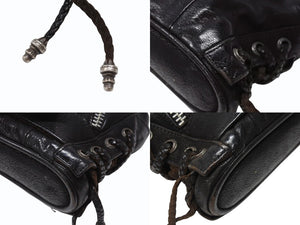 CHROME HEARTS クロムハーツ JJ DEAN MINI JJディーン ミニ ハンドバッグ レザーライダース シルバ−925 ブラック 美品 中古 4b004854