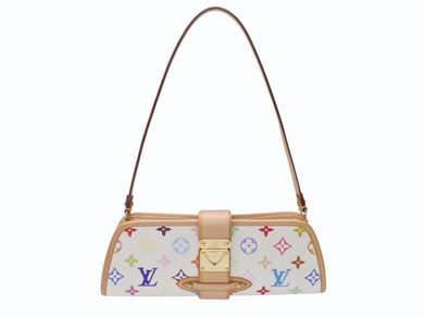 新品同様 LOUIS VUITTON ルイヴィトン シャーリー 2WAYバッグ M40049 モノグラム マルチカラー ホワイト 村上隆 中古 4b004857