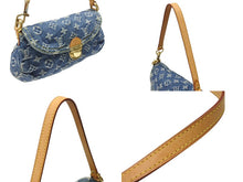 Load image into Gallery viewer, 極美品 LOUIS VUITTON ルイヴィトン ミニプリーティ ワンショルダーバッグ M95050 モノグラム デニム インディゴブルー 中古 4b004859