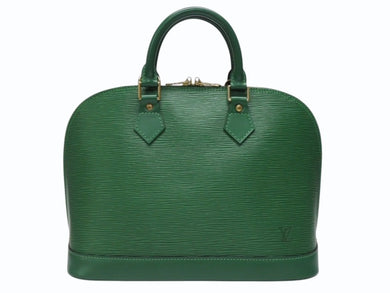 極美品 LOUIS VUITTON ルイヴィトン アルマPM ハンドバッグ M52144 エピ レザー ゴールド金具 グリーン 中古 4b004861