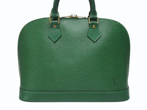 極美品 LOUIS VUITTON ルイヴィトン アルマPM ハンドバッグ M52144 エピ レザー ゴールド金具 グリーン 中古 4b004861