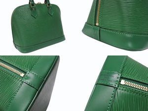 極美品 LOUIS VUITTON ルイヴィトン アルマPM ハンドバッグ M52144 エピ レザー ゴールド金具 グリーン 中古 4b004861