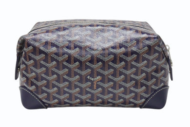 新品同様 GOYARD ゴヤール BOWLIN25 ボウリング25トイレタリーバッグ ポーチ クラッチバッグ セカンドバッグ ネイビー 中古 4b004862