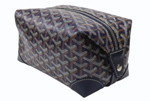 新品同様 GOYARD ゴヤール BOWLIN25 ボウリング25トイレタリーバッグ ポーチ クラッチバッグ セカンドバッグ ネイビー 中古 4b004862