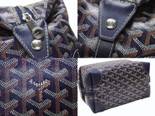Load image into Gallery viewer, 新品同様 GOYARD ゴヤール BOWLIN25 ボウリング25トイレタリーバッグ ポーチ クラッチバッグ セカンドバッグ ネイビー 中古 4b004862