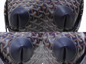 新品同様 GOYARD ゴヤール BOWLIN25 ボウリング25トイレタリーバッグ ポーチ クラッチバッグ セカンドバッグ ネイビー 中古 4b004862