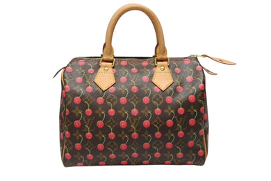 極美品 LOUIS VUITTON ルイヴィトン スピーディ25 ハンドバッグ M95009 モノグラム チェリー ブラウン 村上隆 中古 4b004863