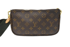 極美品 LOUIS VUITTON ルイヴィトン モノグラム ミュルティポシェット アクセソワール カーキ ショルダーバッグ M44813 中古 4b004864
