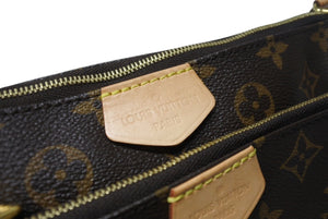 極美品 LOUIS VUITTON ルイヴィトン モノグラム ミュルティポシェット アクセソワール カーキ ショルダーバッグ M44813 中古 4b004864