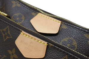 極美品 LOUIS VUITTON ルイヴィトン モノグラム ミュルティポシェット アクセソワール カーキ ショルダーバッグ M44813 中古 4b004864