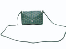 Load image into Gallery viewer, GOYARD ゴヤール プリュメ ポーチウォレット ショルダーバッグ PLUMETPMLTY09CL09P レザー グリーン シルバー金具 美品 中古 4b004865