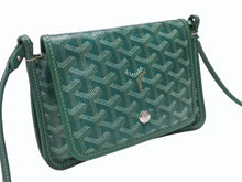 Load image into Gallery viewer, GOYARD ゴヤール プリュメ ポーチウォレット ショルダーバッグ PLUMETPMLTY09CL09P レザー グリーン シルバー金具 美品 中古 4b004865
