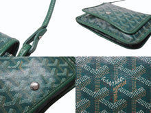 Load image into Gallery viewer, GOYARD ゴヤール プリュメ ポーチウォレット ショルダーバッグ PLUMETPMLTY09CL09P レザー グリーン シルバー金具 美品 中古 4b004865