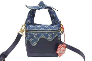 新品同様品 LOUISVUITTON ルイヴィトン NIGO ジャパニーズクルーザー ハンドバッグ M45970 デニム トリヨン インディゴ 中古 4b004867