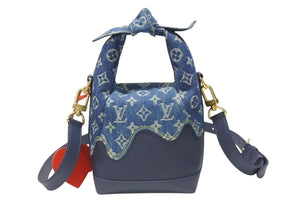 新品同様品 LOUISVUITTON ルイヴィトン NIGO ジャパニーズクルーザー ハンドバッグ M45970 デニム トリヨン インディゴ 中古 4b004867