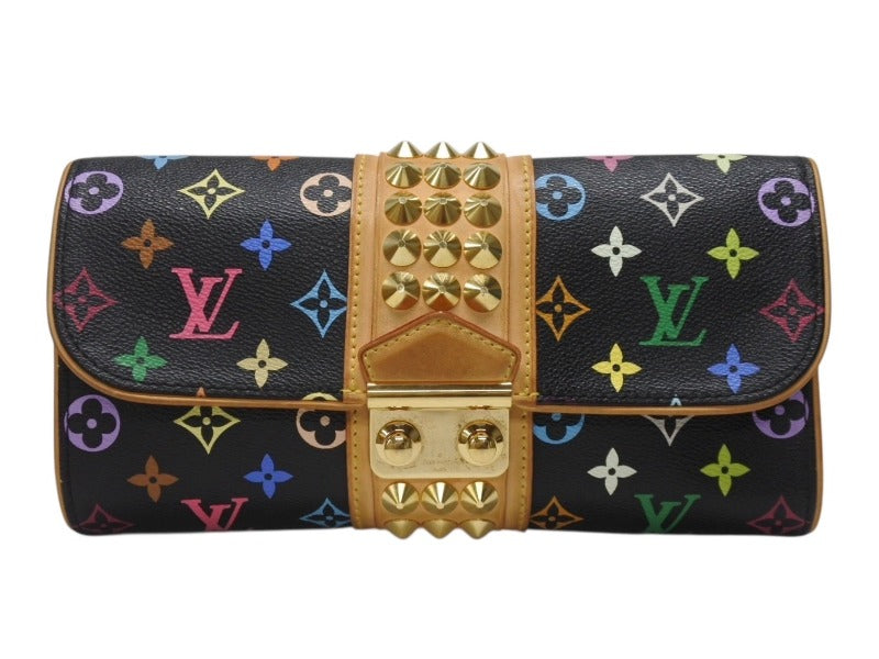 LOUIS VUITTON ルイヴィトン ポシェット コートニー クラッチバッグ M45640 モノグラム マルチカラー ブラック 村上隆 美品 中古 4b004868