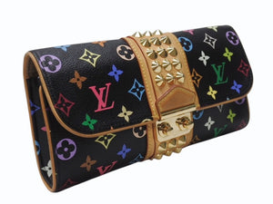 LOUIS VUITTON ルイヴィトン ポシェット コートニー クラッチバッグ M45640 モノグラム マルチカラー ブラック 村上隆 美品 中古 4b004868