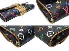 画像をギャラリービューアに読み込む, LOUIS VUITTON ルイヴィトン ポシェット コートニー クラッチバッグ M45640 モノグラム マルチカラー ブラック 村上隆 美品 中古 4b004868