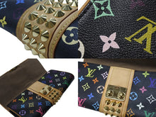画像をギャラリービューアに読み込む, LOUIS VUITTON ルイヴィトン ポシェット コートニー クラッチバッグ M45640 モノグラム マルチカラー ブラック 村上隆 美品 中古 4b004868