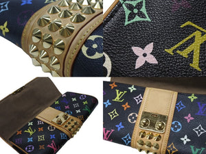 LOUIS VUITTON ルイヴィトン ポシェット コートニー クラッチバッグ M45640 モノグラム マルチカラー ブラック 村上隆 美品 中古 4b004868