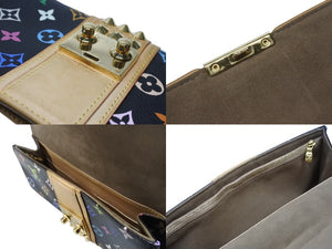 LOUIS VUITTON ルイヴィトン ポシェット コートニー クラッチバッグ M45640 モノグラム マルチカラー ブラック 村上隆 美品 中古 4b004868