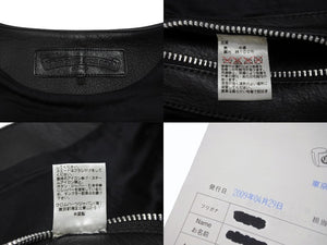 極美品 CHROME HEARTS クロムハーツ CLASSC 2B LTHR クラシック 2Bレザーベスト サイズS クロスボールボタン スクロールラベル 中古 4b004870