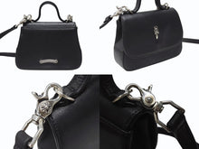 画像をギャラリービューアに読み込む, 極美品 CHROME HEARTS クロムハーツ TEENER 2WAYバッグ ダガー装飾 スクロールラベルロゴ クロスボール レザー ブラック 中古 4b004877