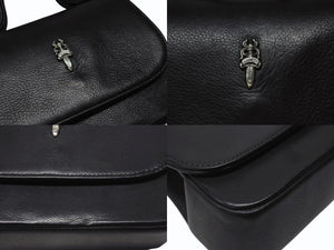 極美品 CHROME HEARTS クロムハーツ TEENER 2WAYバッグ ダガー装飾 スクロールラベルロゴ クロスボール レザー ブラック 中古 4b004877