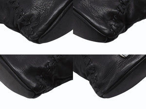 極美品 CHROME HEARTS クロムハーツ 3ピースベルト レザーショルダーバッグ スクロールラベルロゴ ブラック シルバー925 中古 4b004878