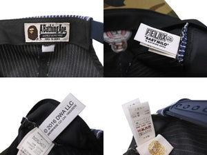 同様に A BATHING APE アベイシングエイプ × FELIX フェリックス スナップ バックキャップ 002CPC231931X サイズF デニム 中古 4b004880 