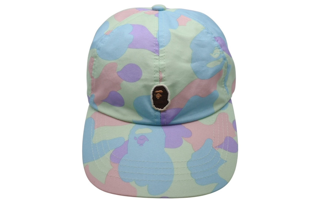 A BATHING APE アベイシングエイプ スナップ バックキャップ 001CPF302504X サイズF マルチカラー カモフラ柄 美品 中古 4b004881 