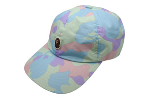 A BATHING APE アベイシングエイプ スナップ バックキャップ 001CPF302504X サイズF マルチカラー カモフラ柄 美品 中古 4b004881 