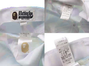 A BATHING APE アベイシングエイプ スナップ バックキャップ 001CPF302504X サイズF マルチカラー カモフラ柄 美品 中古 4b004881 