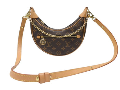 新品同様 LOUIS VUITTON ルイヴィトン ループ モノグラム 2WAY ショルダーバッグ M81098 モノグラムキャンバス ゴールド金具 中古 4b004884