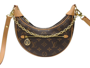 新品同様 LOUIS VUITTON ルイヴィトン ループ モノグラム 2WAY ショルダーバッグ M81098 モノグラムキャンバス ゴールド金具 中古 4b004884