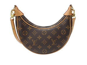 新品同様 LOUIS VUITTON ルイヴィトン ループ モノグラム 2WAY ショルダーバッグ M81098 モノグラムキャンバス ゴールド金具 中古 4b004884