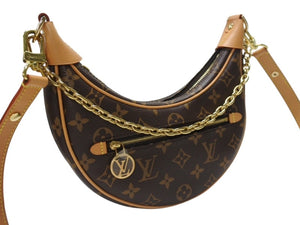 新品同様 LOUIS VUITTON ルイヴィトン ループ モノグラム 2WAY ショルダーバッグ M81098 モノグラムキャンバス ゴールド金具 中古 4b004884