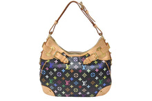 Load image into Gallery viewer, 極美品 LOUIS VUITTON ルイヴィトン グレタ ワンショルダーバッグ M40196 モノグラム マルチカラー ブラック 村上隆 中古4b004885
