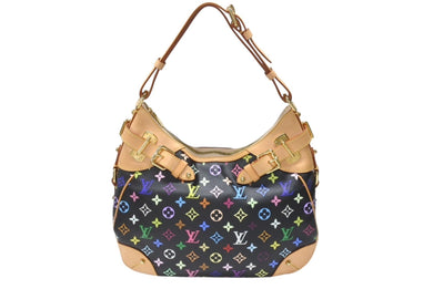 極美品 LOUIS VUITTON ルイヴィトン グレタ ワンショルダーバッグ M40196 モノグラム マルチカラー ブラック 村上隆 中古4b004885