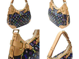 極美品 LOUIS VUITTON ルイヴィトン グレタ ワンショルダーバッグ M40196 モノグラム マルチカラー ブラック 村上隆 中古4b004885